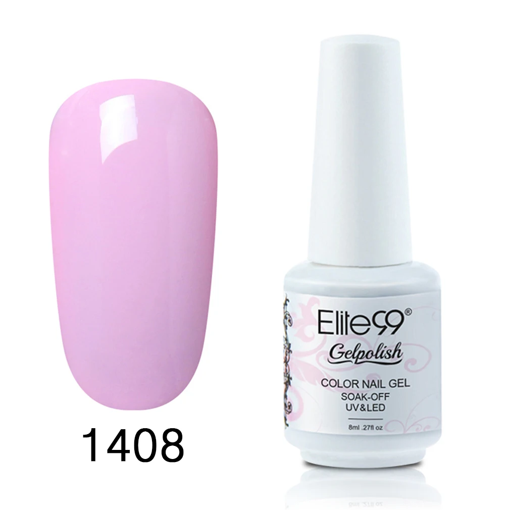 1408 Elite99 Гель-лак UV Vernis полуперманентный праймер верхнее покрытие 8 мл полигель лак для ногтей маникюрный гель лак для ногтей - Цвет: 1408