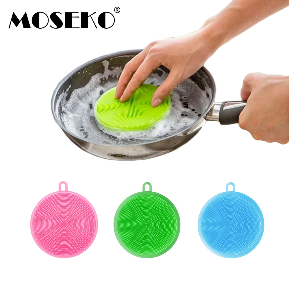 

MOSEKO Magic Silicone Dish Bowl Cleaning Brush Multifunction Scouring Pad Pot Pan Wash Brushes Kitchen Cleaner Washing Tool