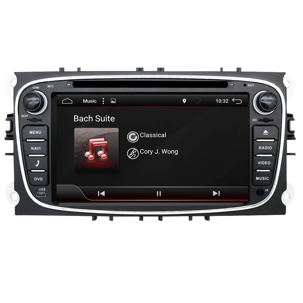 Eunavi 2 din 7 дюймов Android 8 1 Восьмиядерный автомобильный DVD gps плеер Navi для Ford Focus Mondeo Galaxy