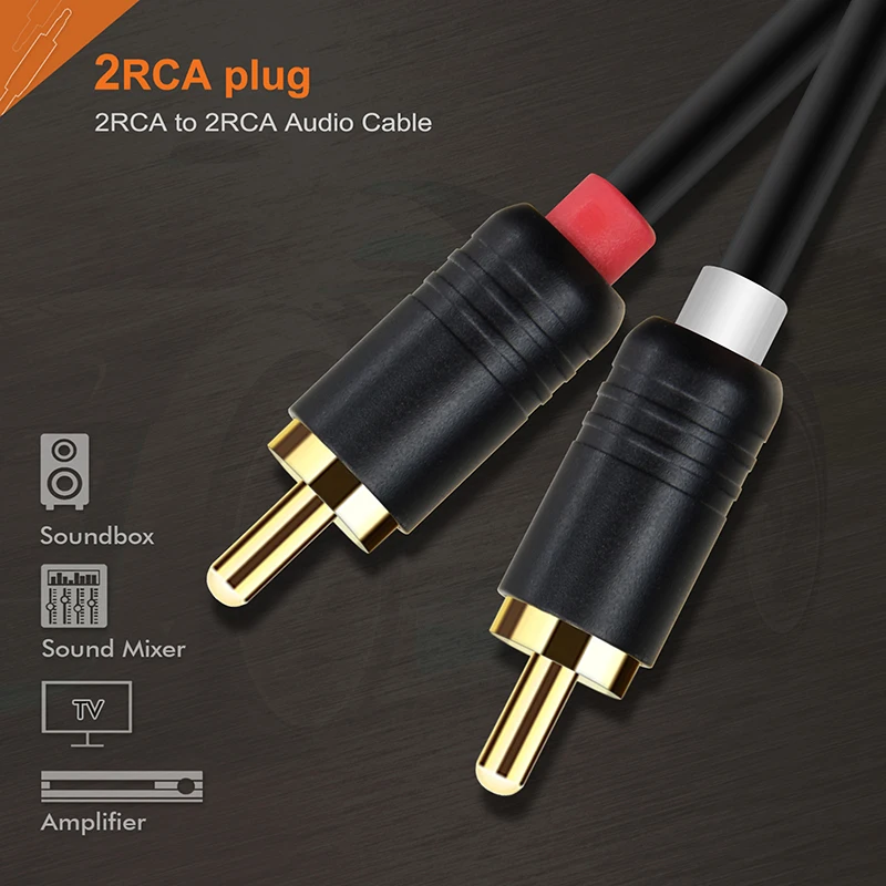 Аудиокабель Cabletime со штыревыми соединителями 2RCA на двойной аудиокабель RCA 1 5 м 3