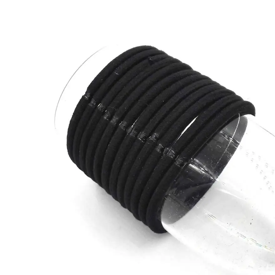 Тонкие резинки для волос ярких цветов 100 шт./лот 40 мм Черные девочек и женщин