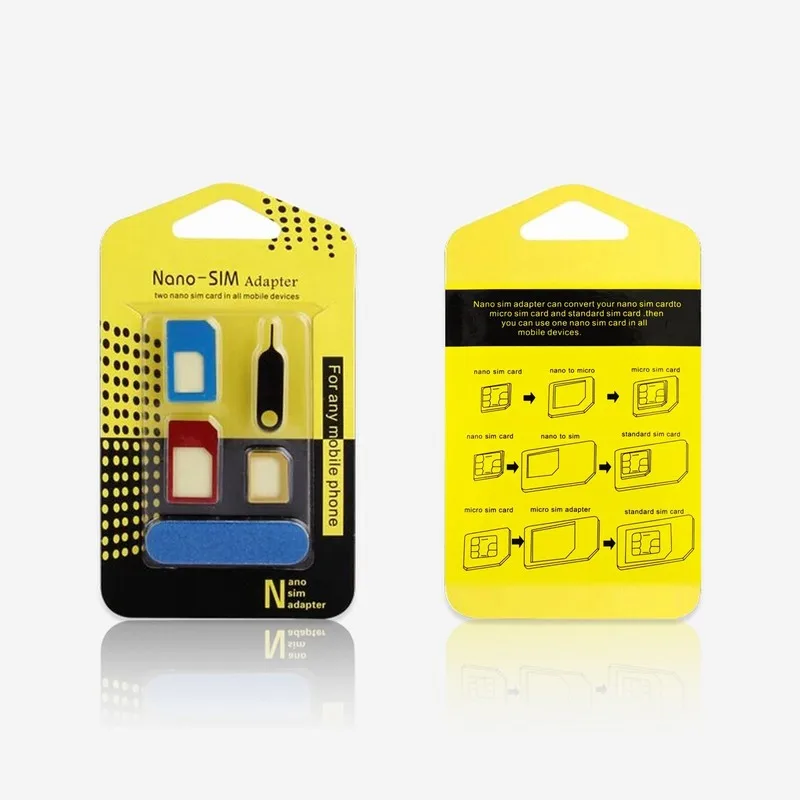 Для iPhone 4/Φ 6 6s 7 8 Plus для NANO SIM карты трансформирование 5/4S/5C 5 в 1 адаптер с разъемом