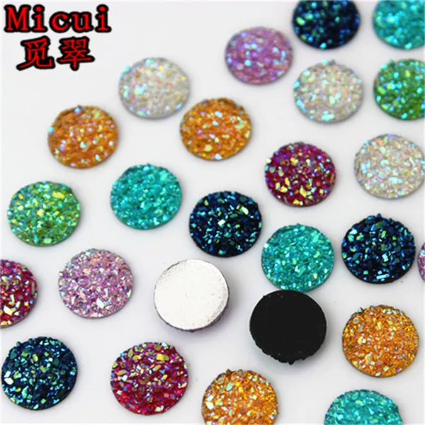 Mix color Micui, 100 шт., 10 мм, цветные стразы AB на кнопках, блестящие круглые полимерные стразы, кристаллы, камни, стразы, Рукоделие, сделай сам, MC649 - Цвет: Mix color