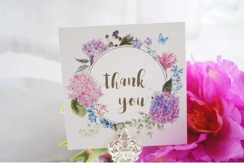 Многофункциональный 50 шт. мини-открытка с надписью «thank you» hydrange garland фиолетовые стильные открытки для сообщений на День святого Валентина Рождество Скрапбукинг