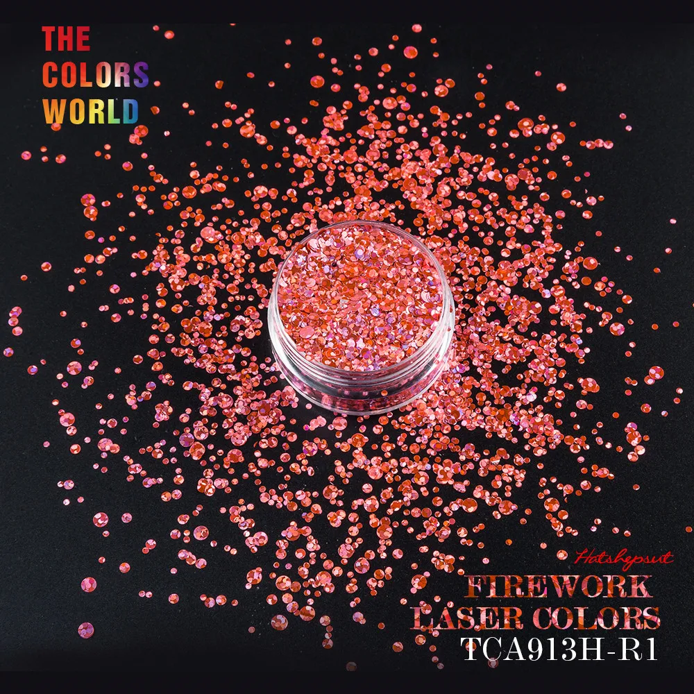 Фейерверк голографический сливовый красный 3D цветной круглой формы 4 вида размер