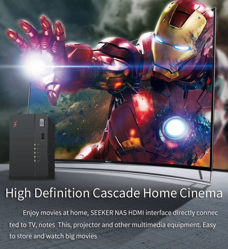 NAS Seeker Disk Station TS5002D 2-отсек бездисковый nas сервер nfs Сетевое хранилище Облачное хранилище, 2 года гарантии
