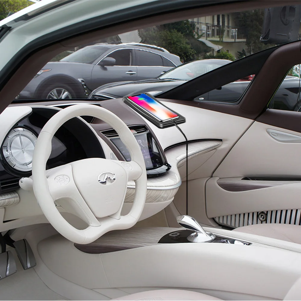 Автомобильное беспроводное зарядное устройство qi 10 Вт быстрая зарядная станция
