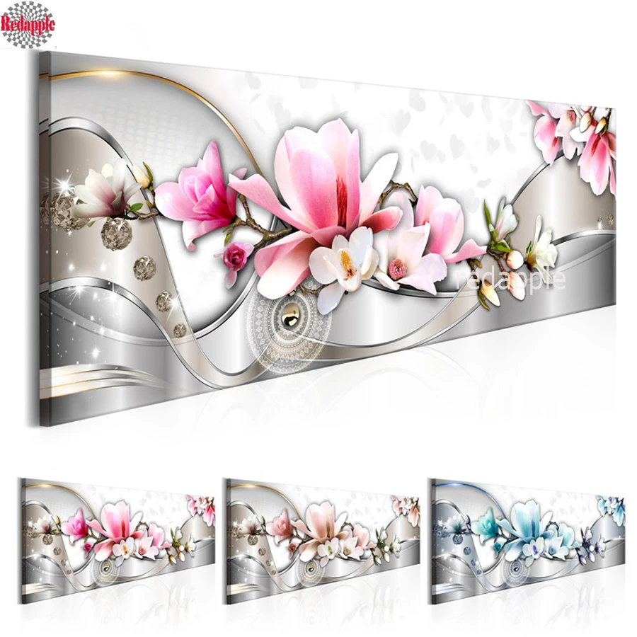 3d Магнолия вышивки диаманта цветы Модульная картина Алмазная Картина мозаика 5d