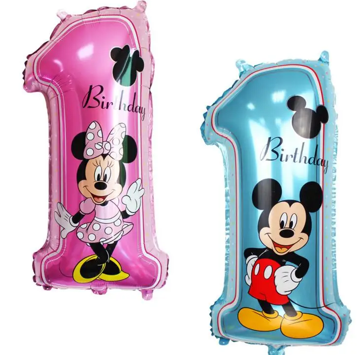 Новый 30 дюймовый Mitch Мини цифровой 1 воздушный шар Микки Маус алюминиевая пленка