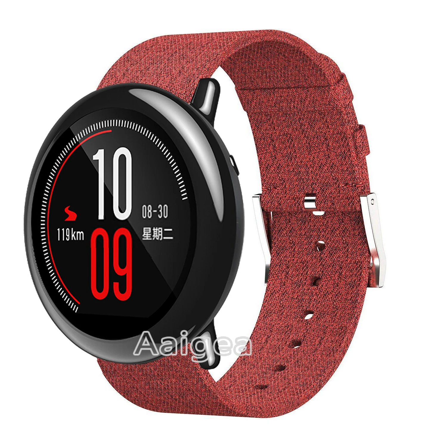 Красный Новейший тканый ремешок для часов Xiaomi Huami Amazfit PACE, Смарт-часы, быстрый выпуск, модный нейлоновый ремешок на запястье 22 мм - Цвет: Красный