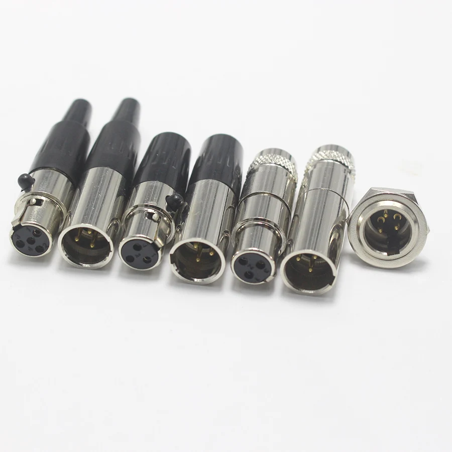 5 шт. мини XLR 3 4 6 Pin штекер/гнездо адаптер для микрофона аудио кабель