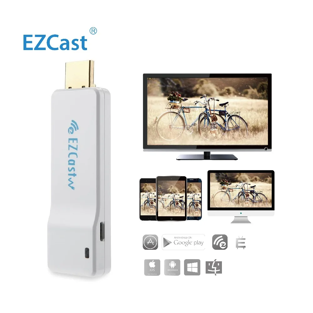 EZCast ПРОВОДА HDMI дисплей ТВ Dongle 1080 P карты потокового HD конвертер Поддержка MAC Android IOS