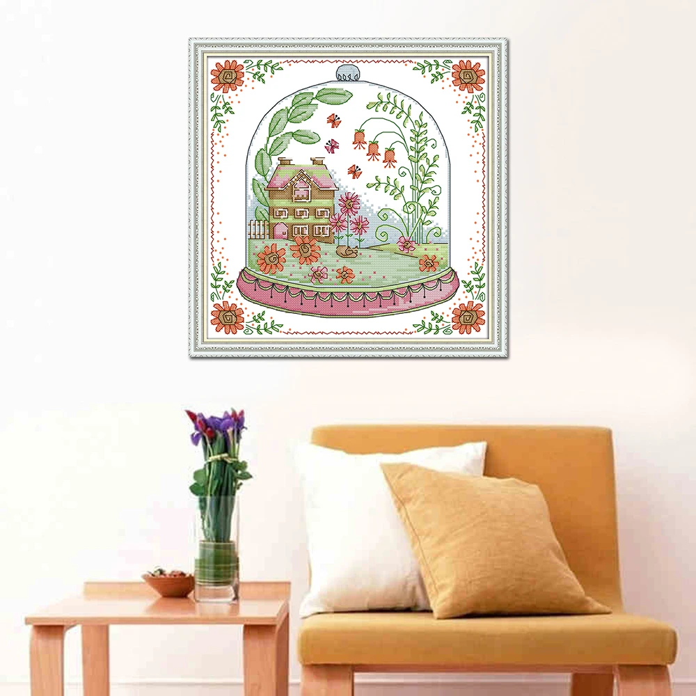Домашний декор Joy Sunday Garden коттедж F975 14CT 11CT Набор для вышивки крестиком | Дом и сад