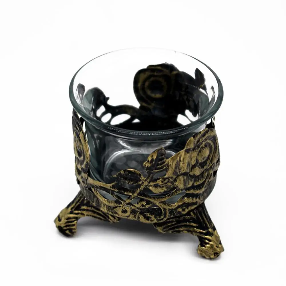 Ретро стеклянный полый подсвечник свадебный Железный художественный домашний