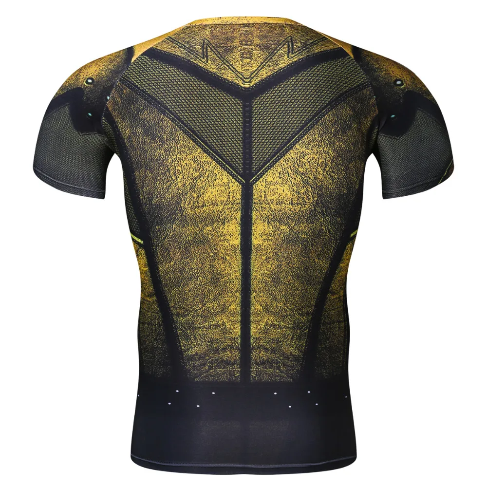 Cosplay Costume Reverse Flash Superhero 3D Printed T-Shirt Men's Short Sleeve Compression Shirt Raglan Clothing Fitne | Мужская