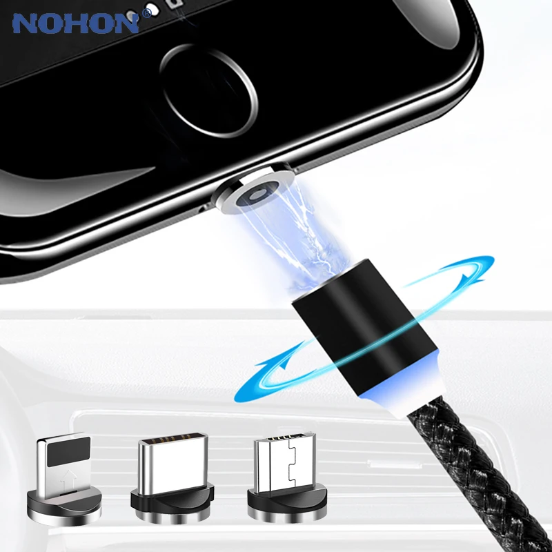 Магнитный кабель быстрой зарядки Micro Тип usb C кабели для iPhone samsung светодиодный LED