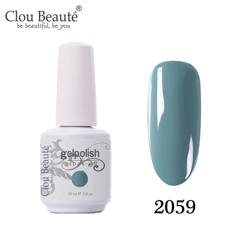 2059 Clou Beaute оливковый зеленый Цветной Гель-лак для ногтей Светодиодный УФ-гель для ногтей замачиваемый Гель-лак для ногтей маникюр Полупостоянный Vernis Гель-лак - Color: 2059