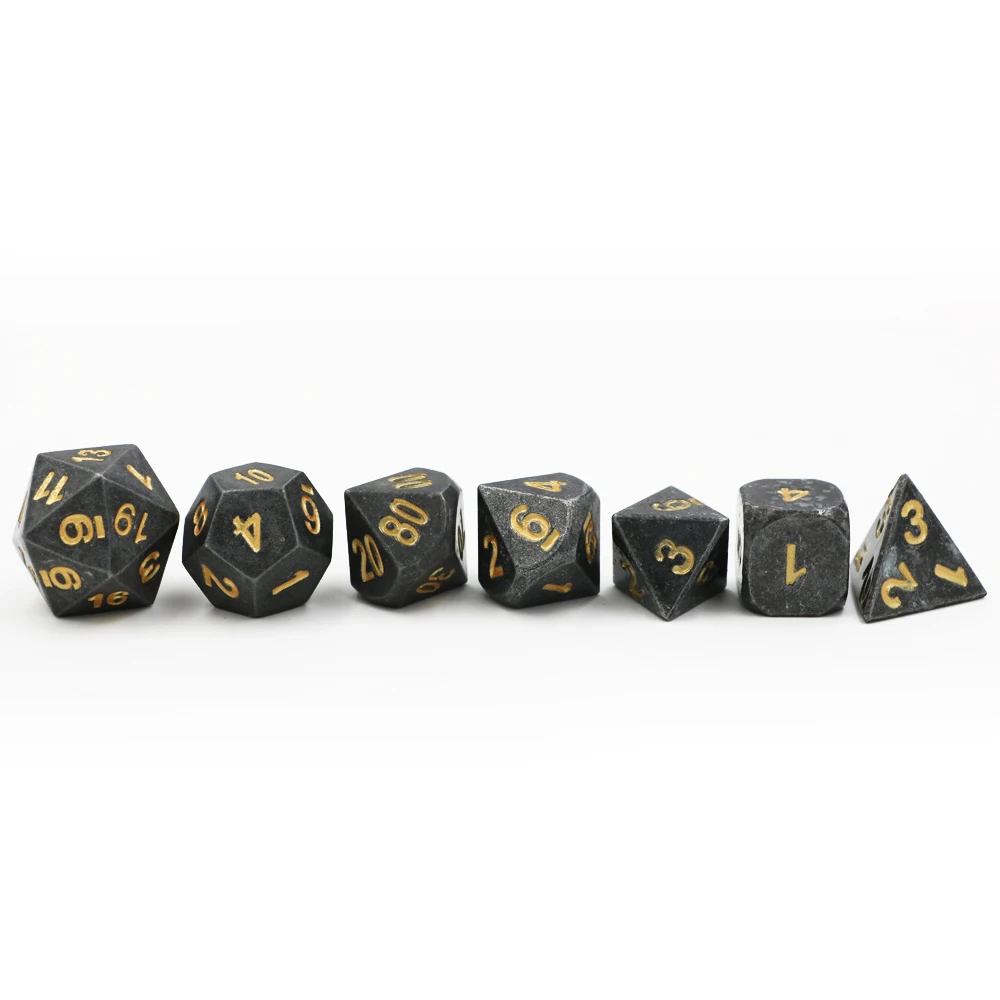 7 шт./компл. креативные игральные кости D & металлические игра DND набор игральных