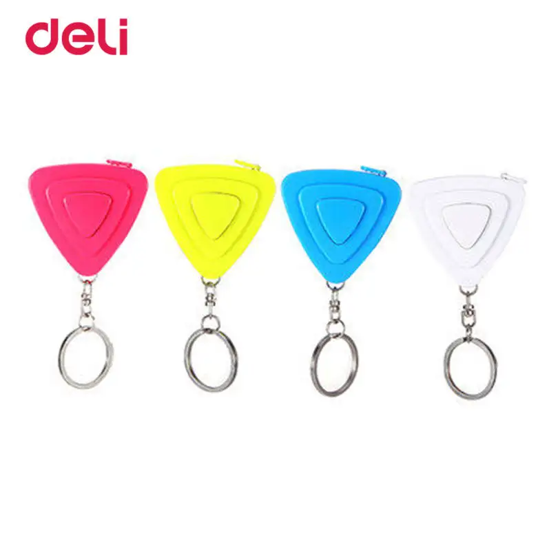 

Deli Mini Color Tape Measure With Key Chain Plastic Portable 1.5m Retractable Ruler Centimeter/Inch Multifunctional Tape Measure