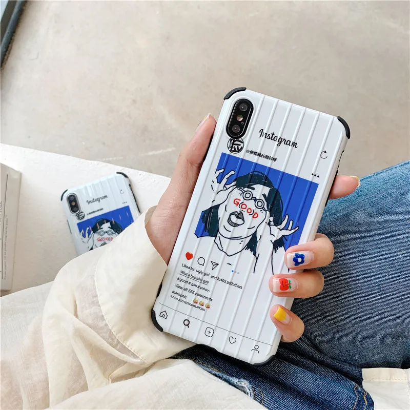 HYSOWENDLY Мода Instagram Забавная девушка багаж чехол для телефона iPhone X XR XS Max 6 6s 7 8 Plus
