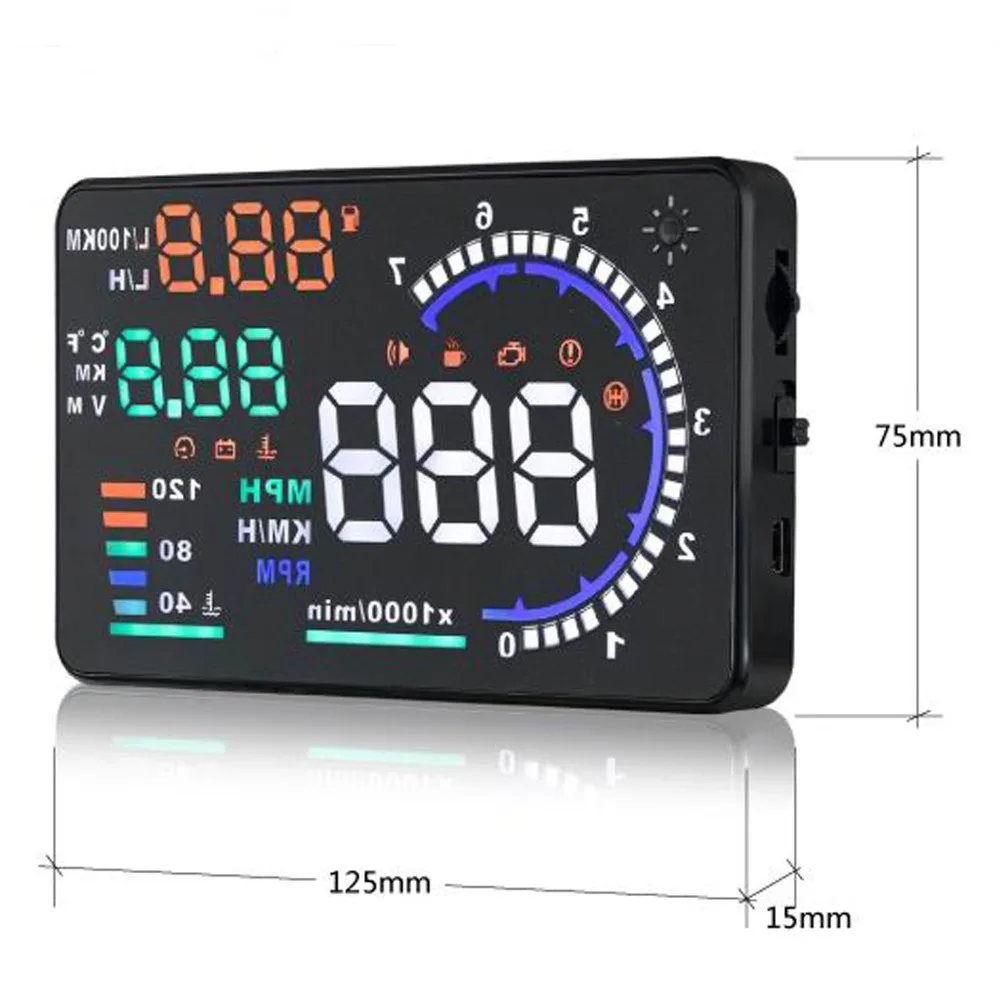 5.5 дюймовый автомобильный Hud Дисплей на головке Obd Ii 2 Система предупреждения о