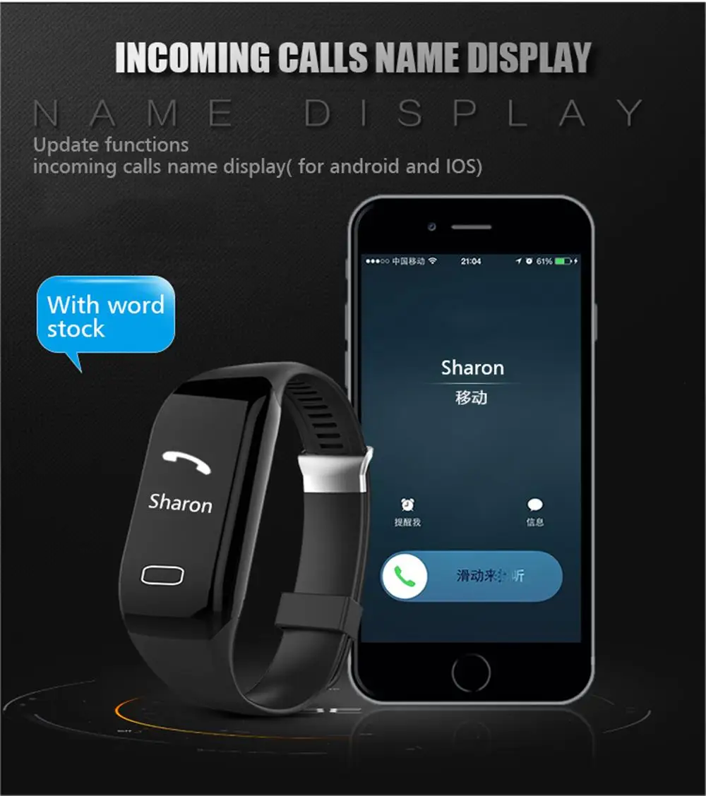 Mocrux Смарт Браслет H3 Smartband IP68 Водонепроницаемый монитор сердечного ритма Фитнес/трекер Smart часы сигнализации вызова