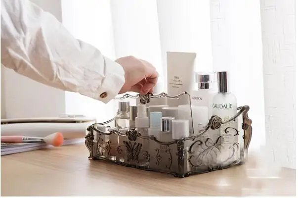 1PC Makeup Organizer for Cosmetics Storage Box Rack Make Up Transparent Boxes Lipstick Nail Polish Brush Holder OK 0673 | Дом и сад