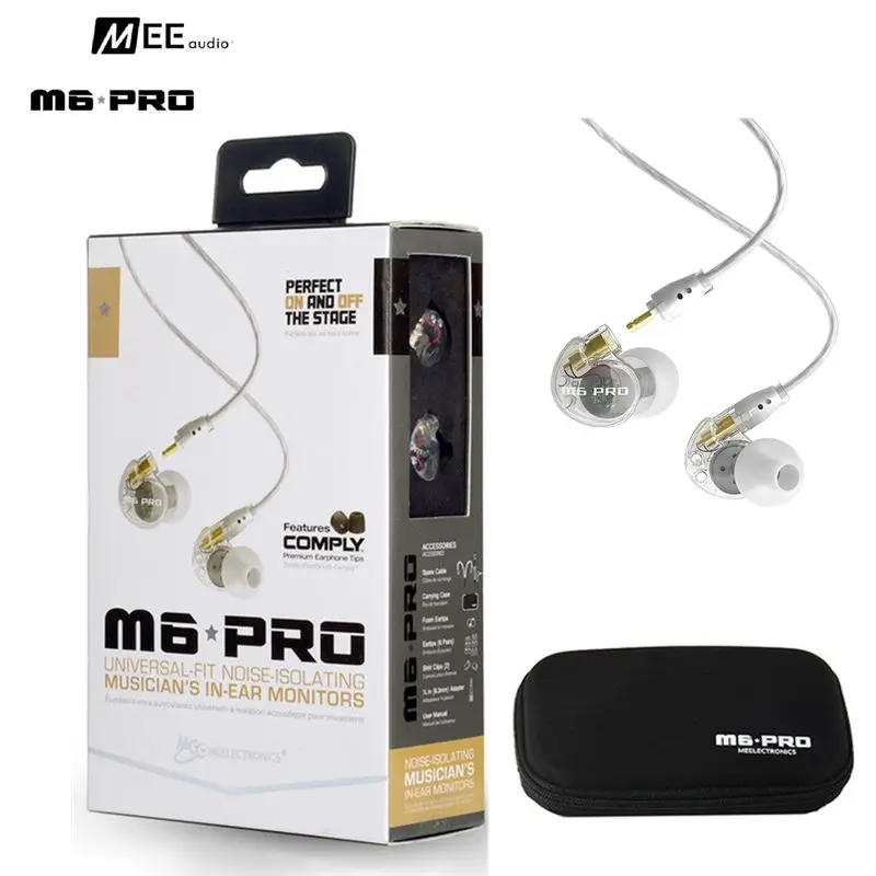 Доставка 24 часа проводные наушники MEE audio M6 PRO универсальные шумоизоляционные