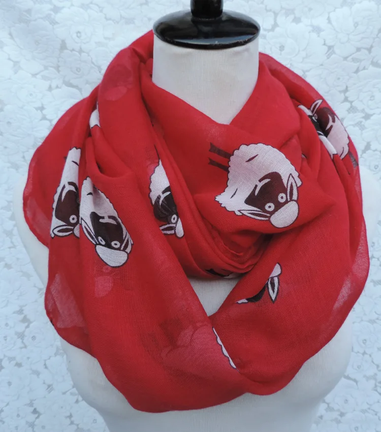 Бесплатная доставка новинка 2018 Модный женский синий белый цвет милый шарф петля