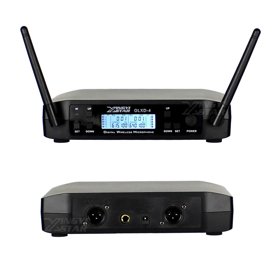 GLXD4 Профессиональный UHF беспроводной микрофон системы 2 канала приемник для BETA 58A BETA58A ручной микрофон микро караоке микшер