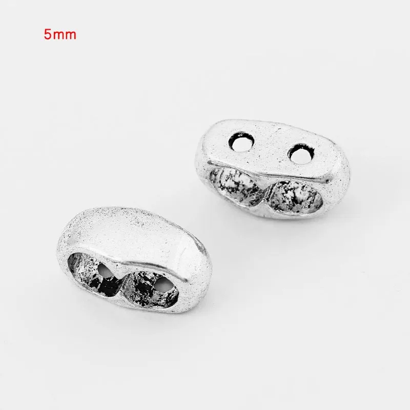 5mm silver 10 шт. старинное серебро/бронза/Медь двойное отверстие слайдер распорка для 4/5 мм круглого кожаного ремешка, браслета с Цепочки и ожерелья ювелирные изделия аксессуары - Цвет: 5mm silver