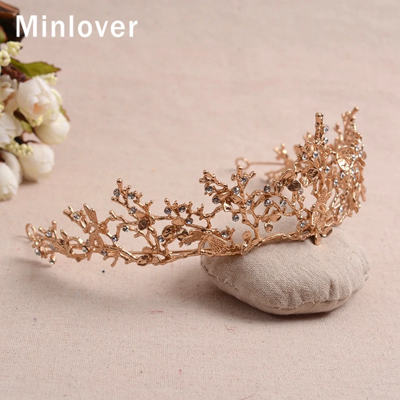 Minlover/ новые модные Романтические свадебные диадемы, Этнические женские свадебные аксессуары для волос, повязка на голову ручной работы для девочек HG171
