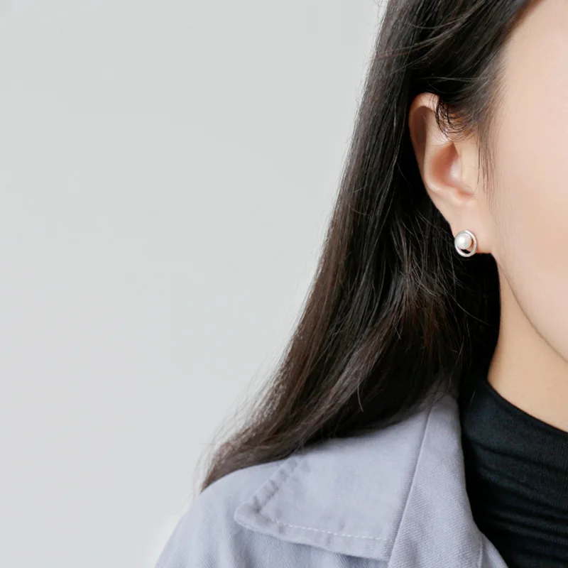 Женские серьги-гвоздики из серебра 925 пробы с пресноводными бусинами | Украшения