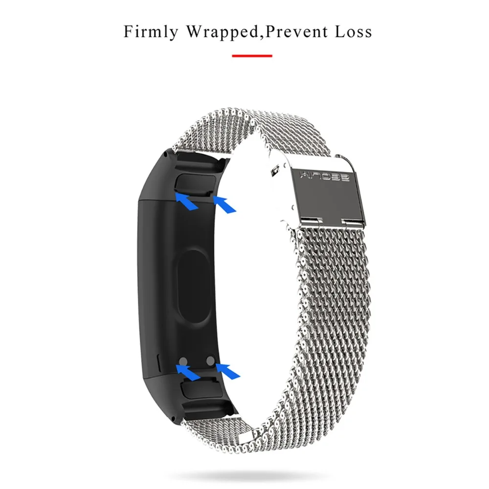 LEMDIOE Смарт аксессуары для huawei Honor Band 4 ремешок анти-потеря Замена Миланская сталь