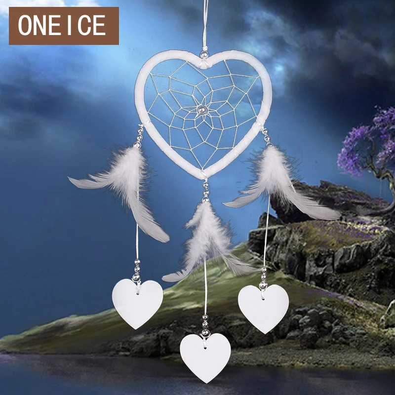 Чистый белый персик Ловец снов подиумная сетка украшение автомобиля свадебное