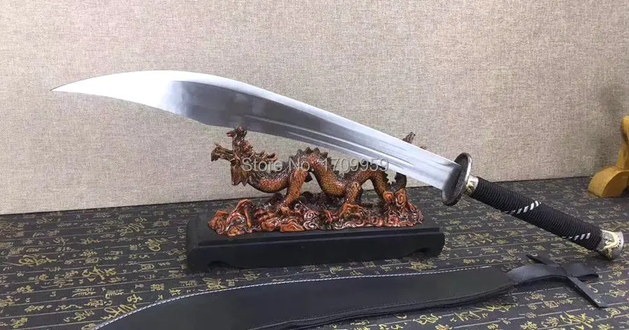 Китайский Прочный меч кунгфу ручного изготовления WuShu Da Dao Sharp 1095 кожаная оболочка