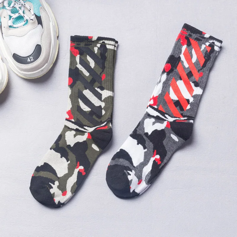 Осенне-зимние камуфляжные мужские носки в стиле ретро повседневные трендовые