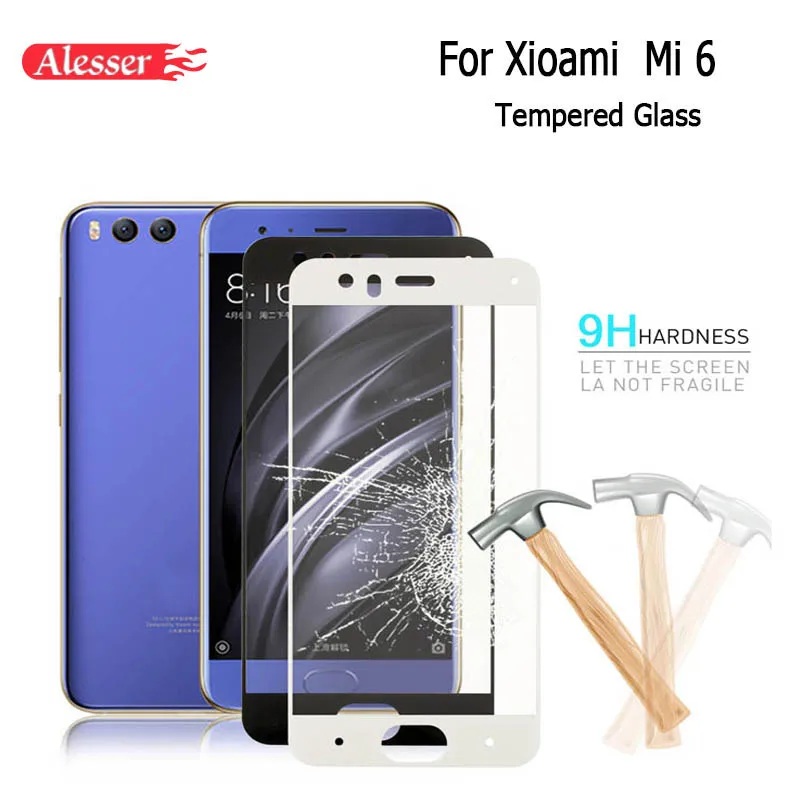 Alesser For Xiaomi Mi6 Premium Tempered Glass Film Scratch-proof Screen Protective Steel Mi 6 |