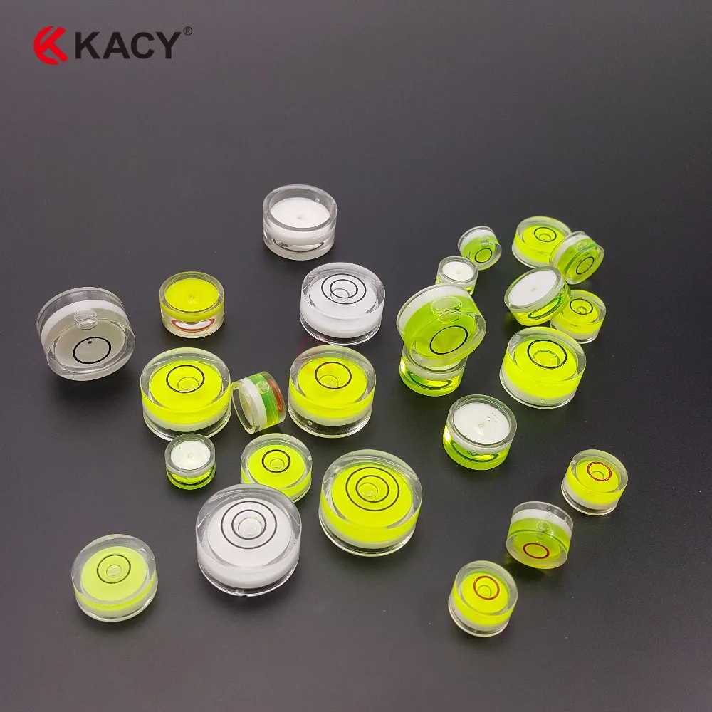 Kacy 18x 9 мм Бесплатная доставка пластиковый круглый флакон пузырьковый уровень и