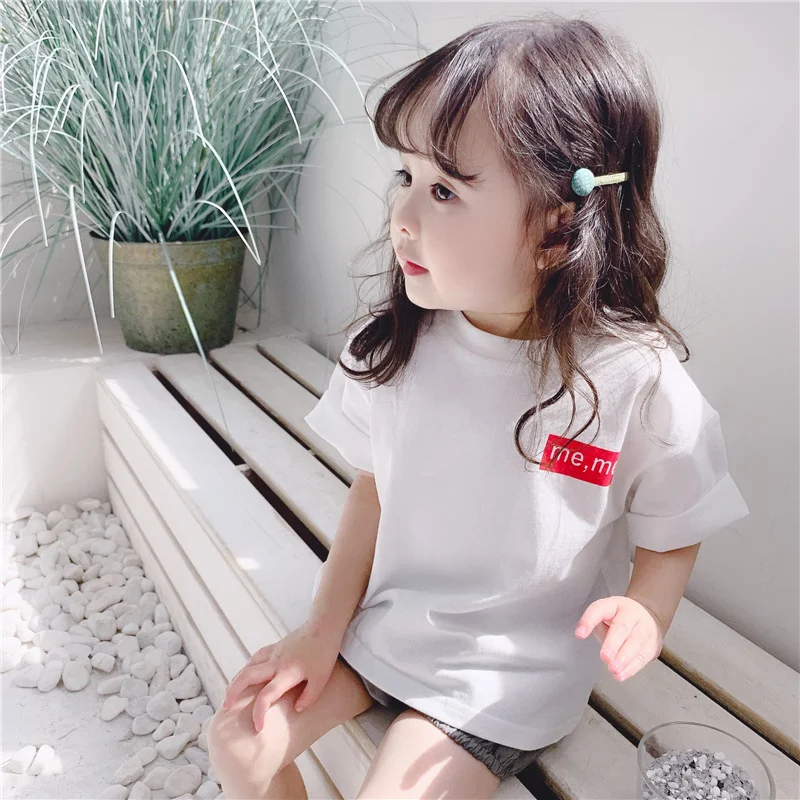 2019 Детская летняя новая футболка в Корейском стиле для девочек рубашка Летняя