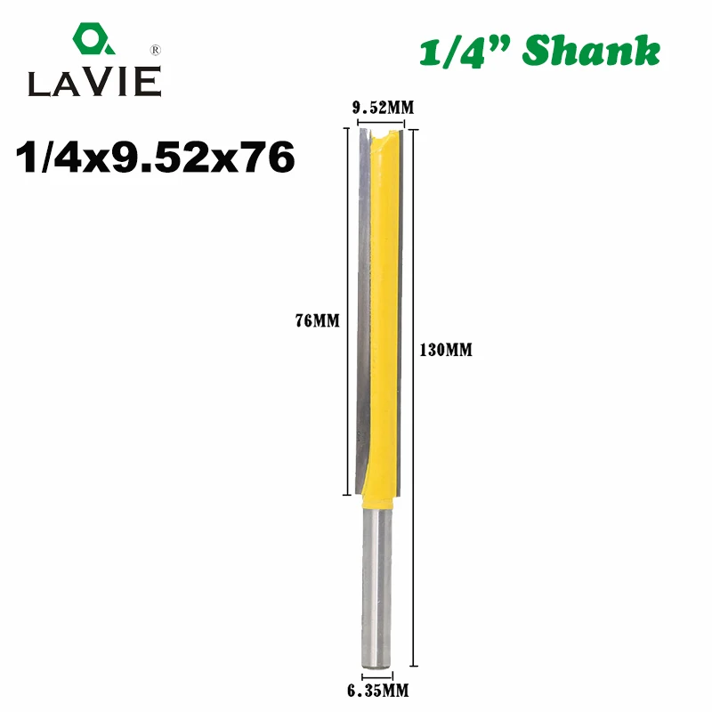 76mm LA VIE фреза 1/4 хвостовик удлинение длинный прямой Обрезной нож с ЧПУ долото фрезы для резки по дереву MC01002 - Длина режущей кромки: 76mm