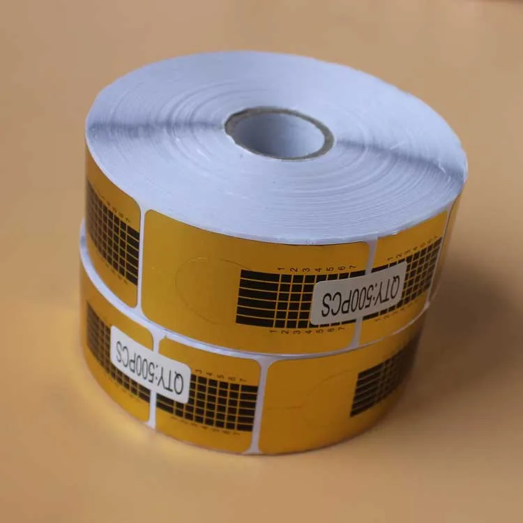 500pcs roll Одноразовые формы для ногтей 300/500 шт, наклейки для ногтей, акриловый УФ-гель для наращивания ногтей, самоклеящаяся форма - Цвет: 500pcs roll