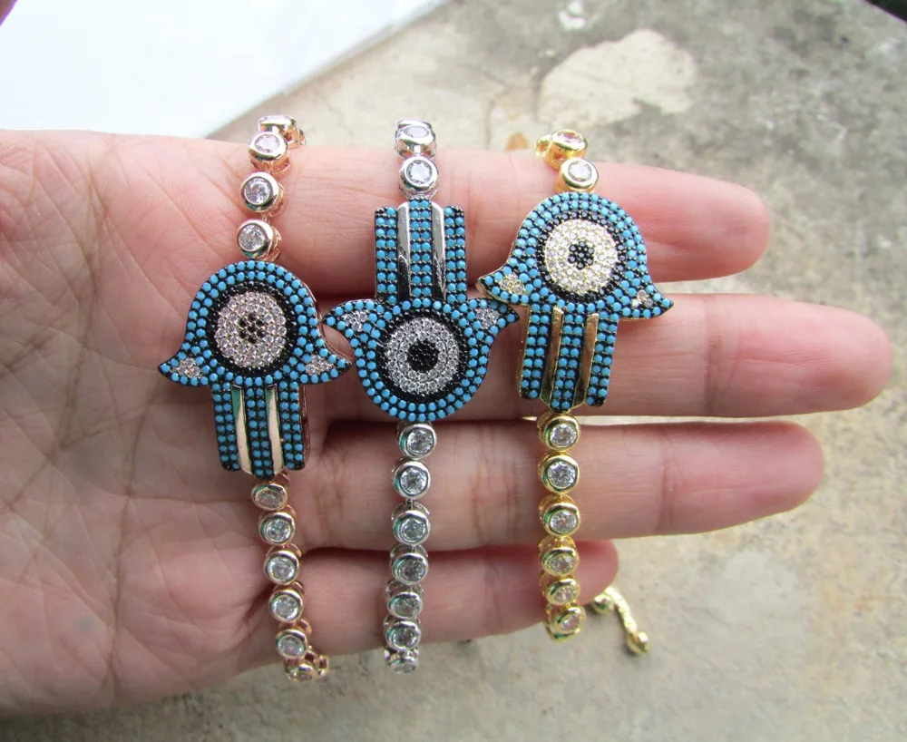 Рука Фатима фиолетовые бриллиантовые браслеты Хамса ручной браслет