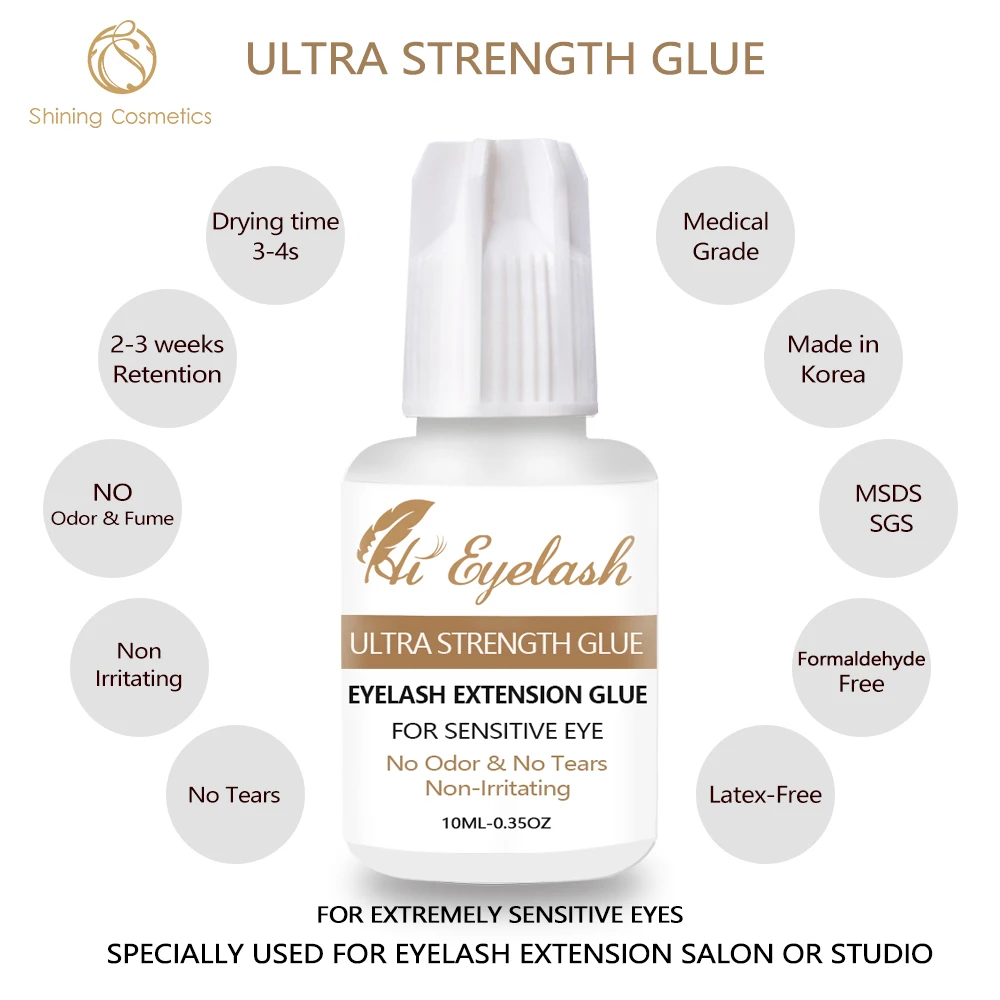 10ML Hieyelash3-4S Fast Drying Professional Eyelash Extension Super Glue and 5Ml Accelerator Pre-treatment | Красота и здоровье