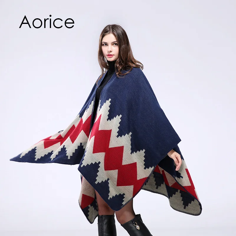 Aorice RS004 новые женские толстые шали сшитые вручную сбоку и удобная теплая накидка |