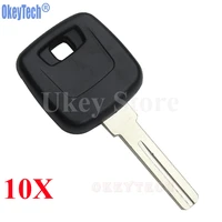 okeytech 10pcslot car blank transponder key shell for volvo v70 s80 s60 v40 xc90 s40 xc70 xc60 auto replacement key ne66 blade