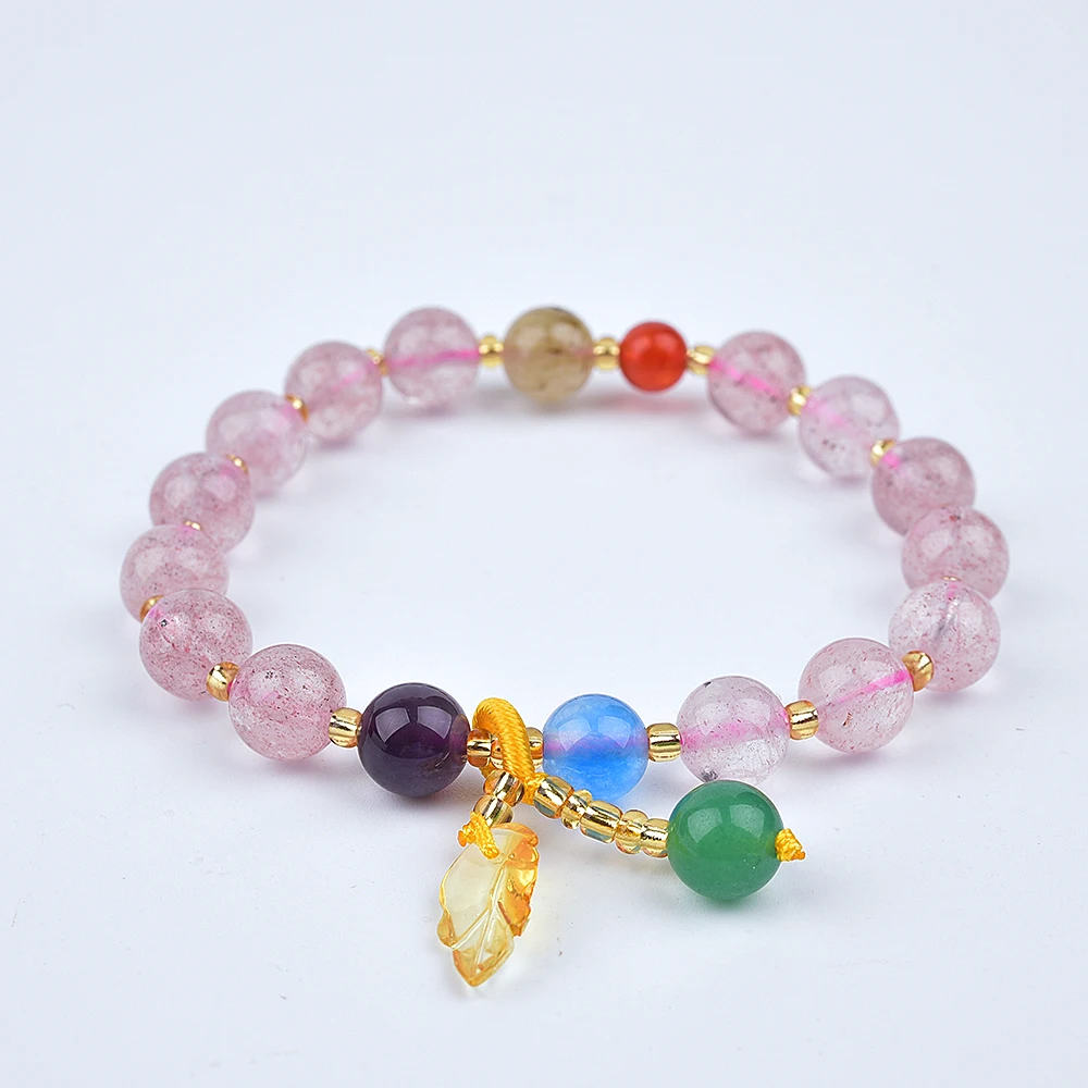 Asingeloo розовые Клубничные хрустальные бусины браслеты ручной работы ювелирные