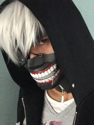Токио маска упыря Ken Kaneki Хэллоуин однотонный для косплея реквизит|Реквизит