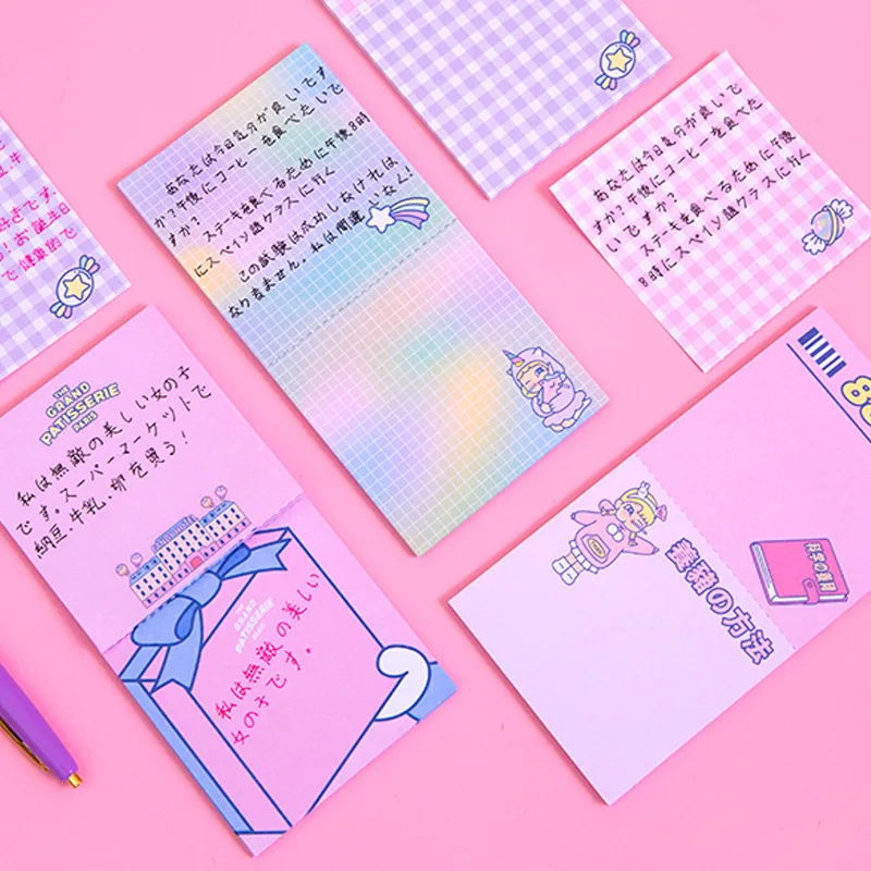 1 Набор из блакнота для бумаги заметок на клейкой основе Kawaii Единорог девочек Diy