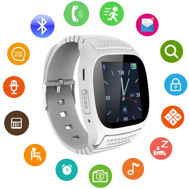 Новинка 2019 стильные женские и мужские часы унисекс M26 умные Bluetooth с шагомером